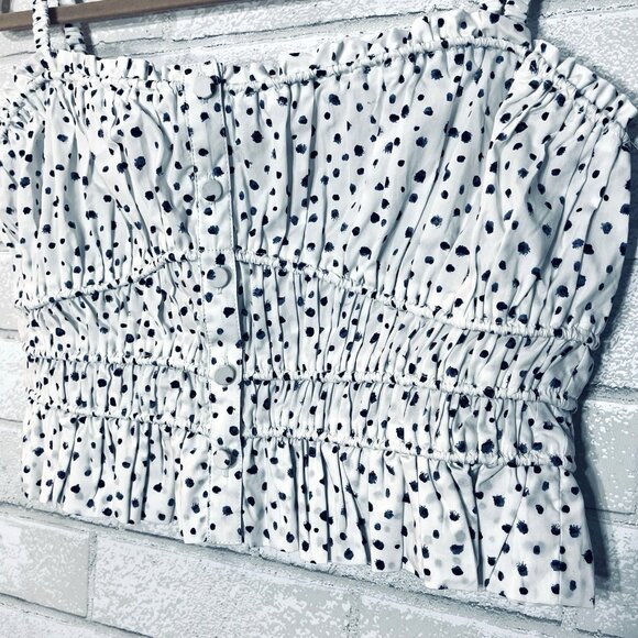 NWT J Crew Smocked Crop Top Size Small Milkmaid Coquette Festival Renaissance - Picture 5 of 10